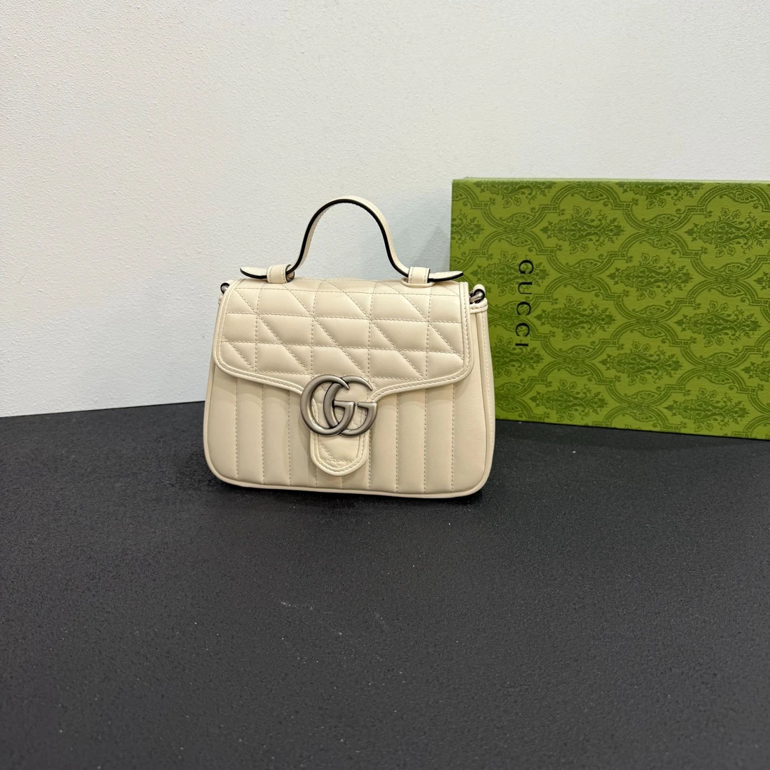 未使用 GUCCI/古驰 壹所奢品/GUCCI 马蒙邮差mini 白银 闲置/彤