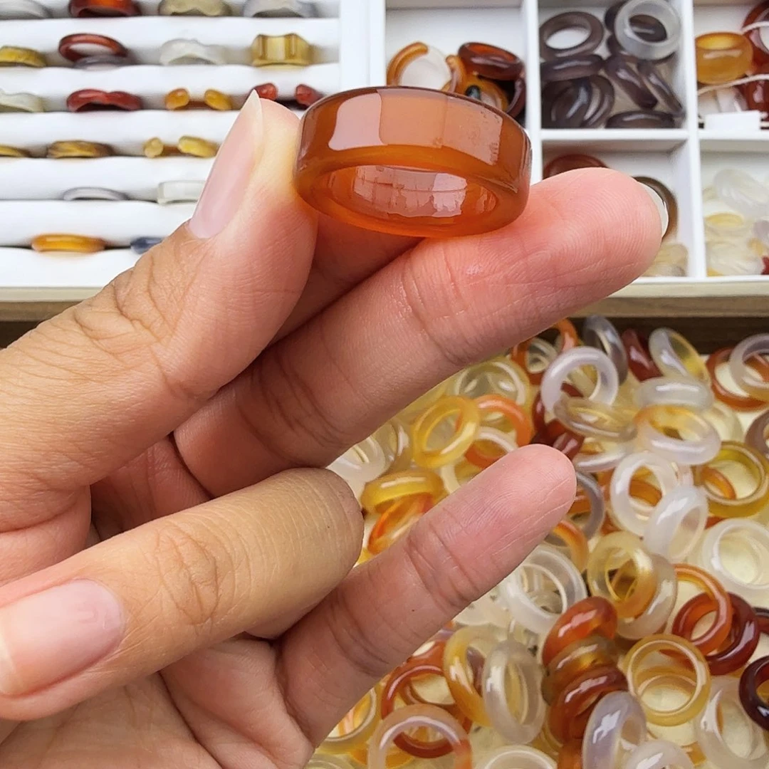 玛瑙/玉髓戒圈未镶嵌17圈福利不退换内圈细微抛光痕