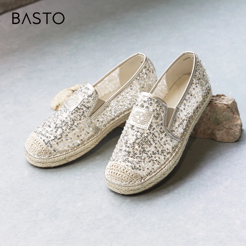 百思图2024夏季新款商场同款时尚休闲渔夫鞋平跟女单鞋A3928BA4