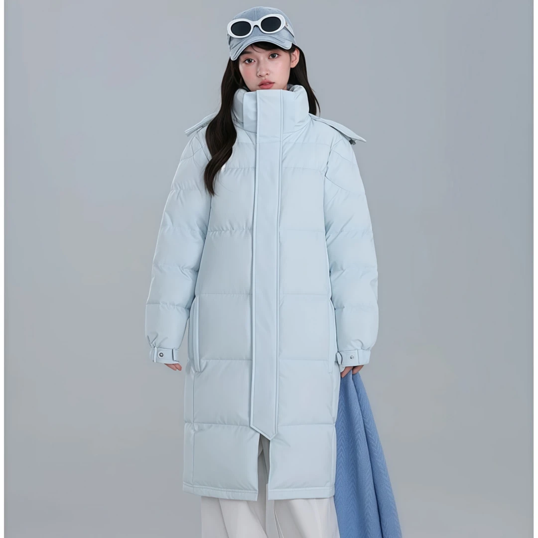 冬季爆款2025新款正品中戏同款高端90白鸭绒长款羽绒服女情侣外套