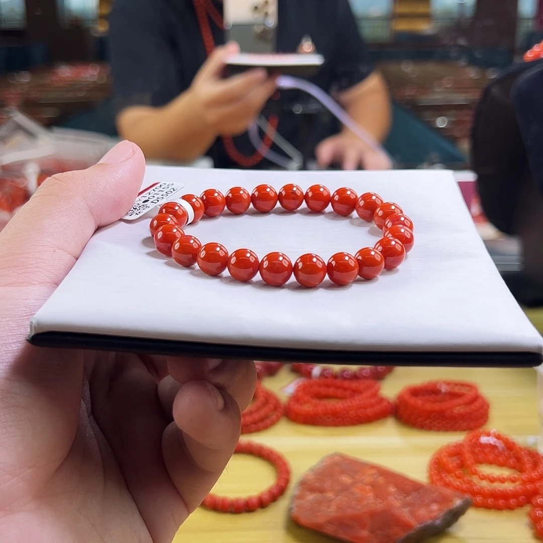 南红玛瑙未镶嵌手链9mm
