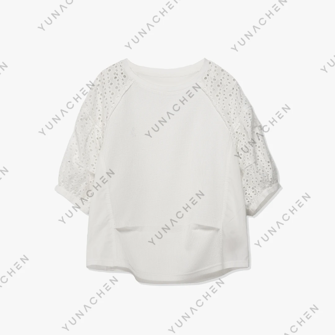 【喜乐】F13 夏季时尚气质镂空袖款短袖T恤01-999-W24ST26A