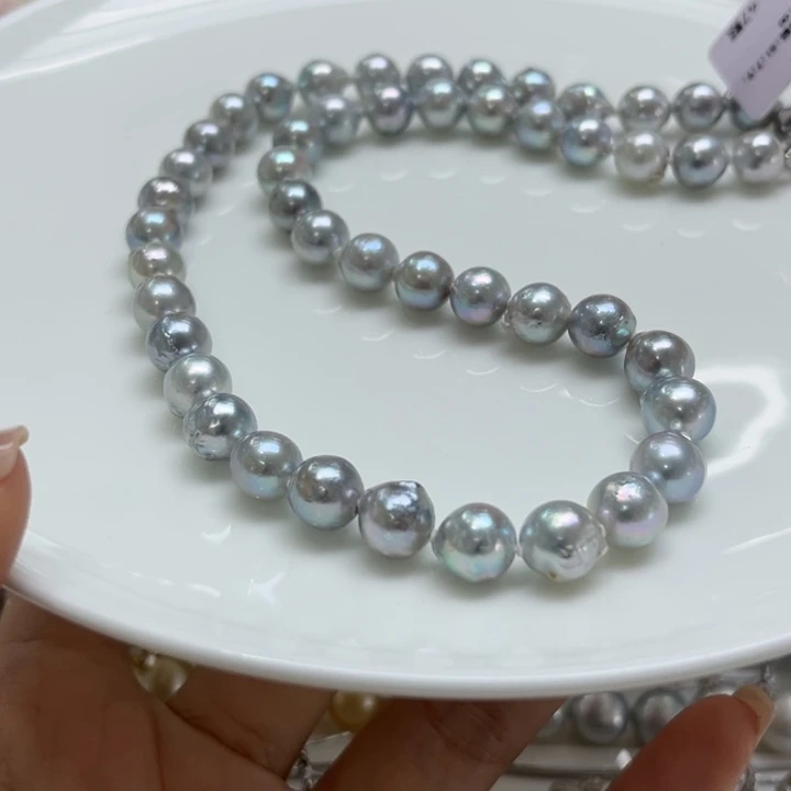 项链银S925镶嵌海水珍珠7-9mm41号