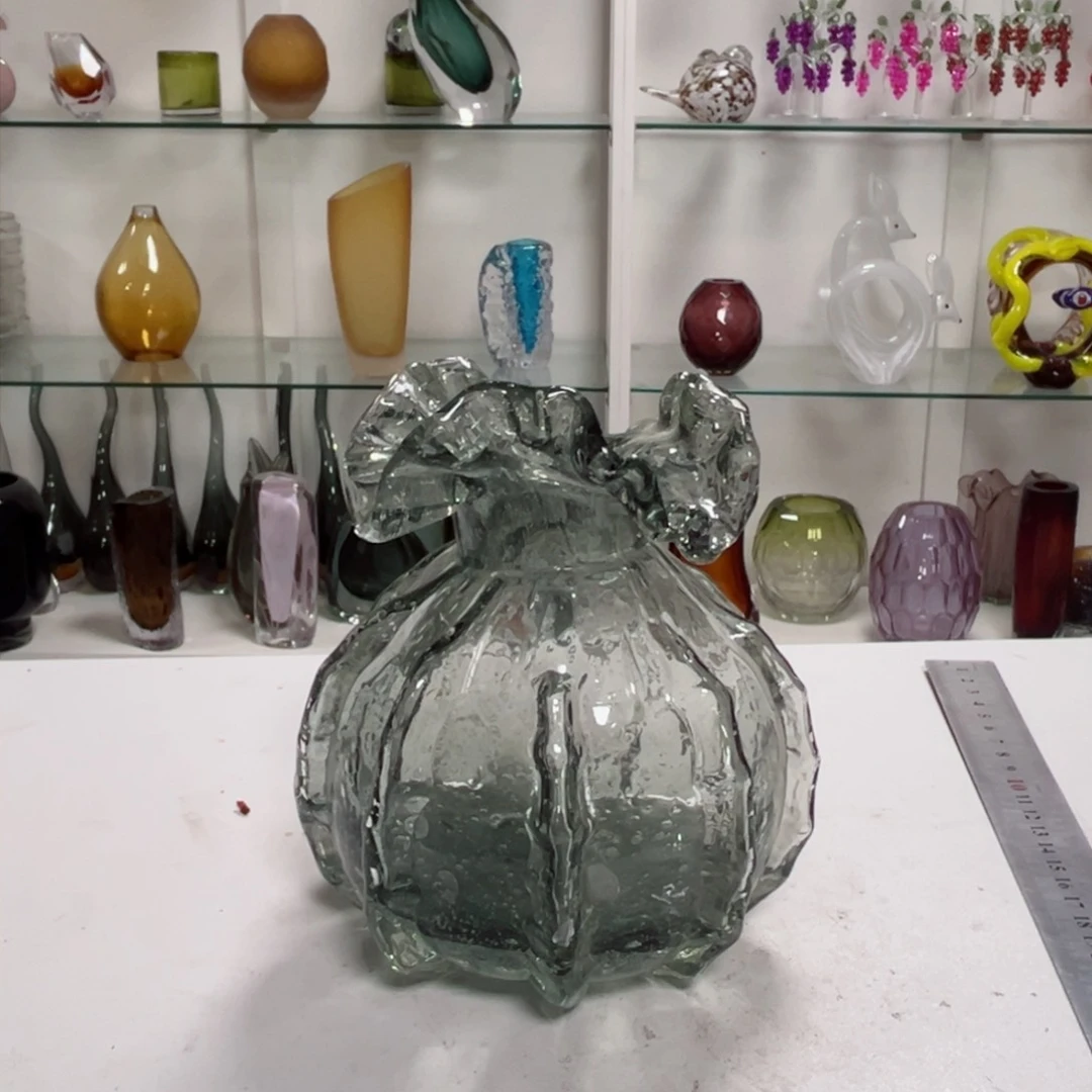 幻彩琉璃花器纯手工制作高度 14