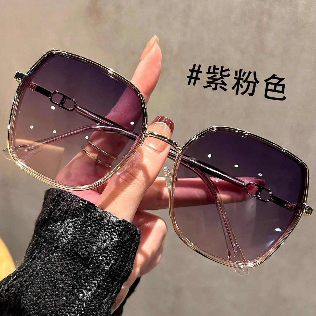 2025新款大框墨镜女款适合方圆脸闪粉设计太阳镜防晒防紫外线眼镜
