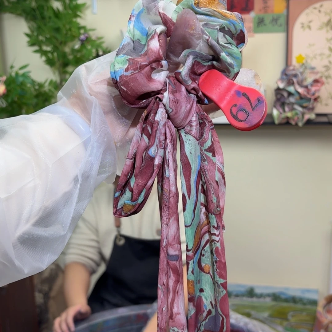 竹***风PU大肠飘带仙仙蕾丝