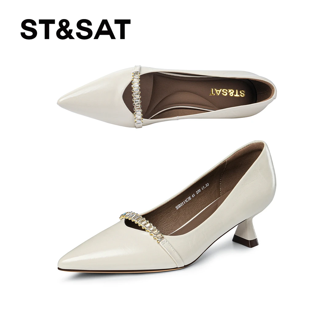 St&Sat/星期六法式浅口跟鞋百搭尖头细跟单鞋时尚这星期六单鞋