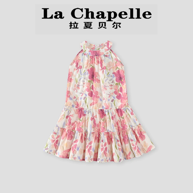 La Chapelle【拉夏贝尔】夏季新款度假风碎花背心连衣裙LD1732