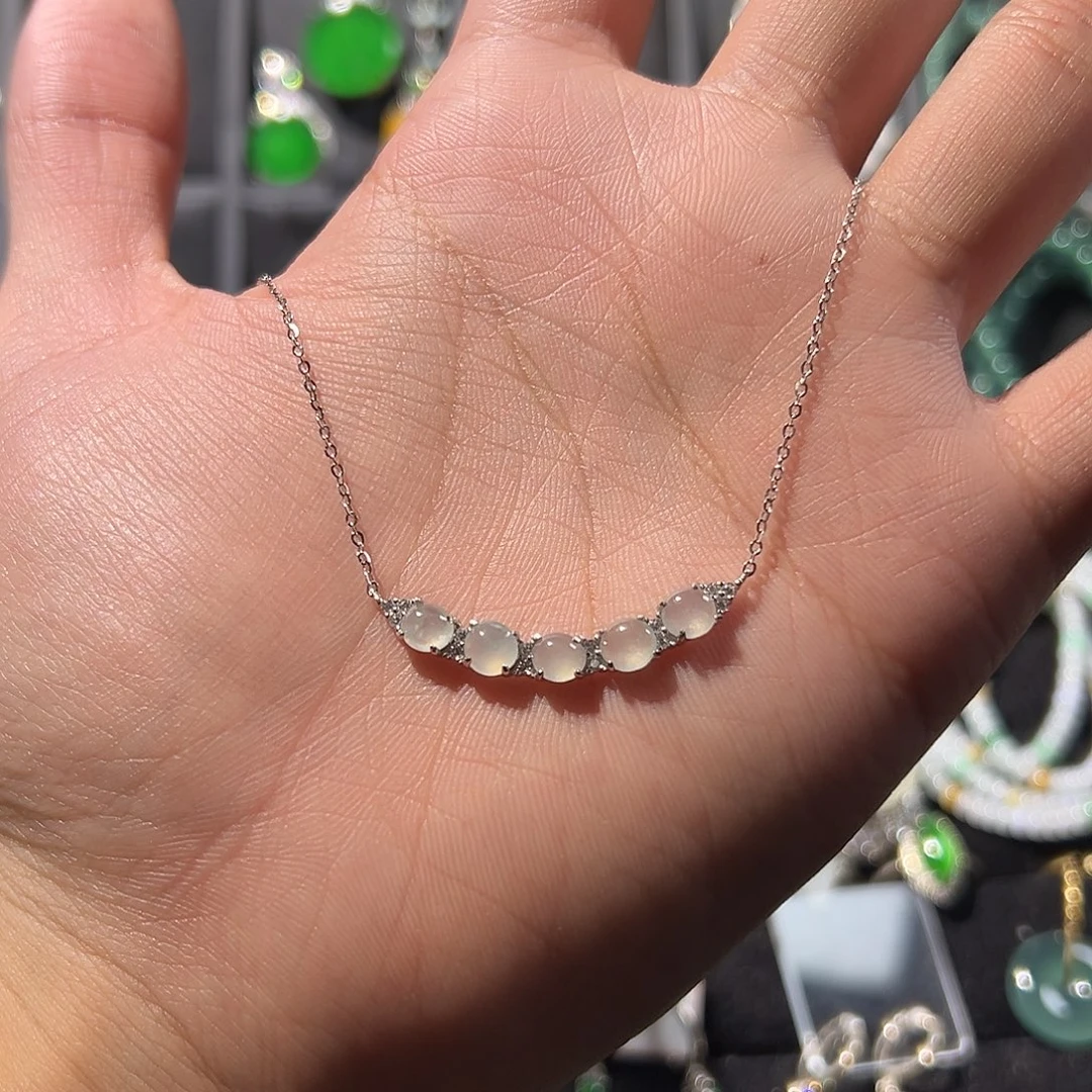 翡翠银S925镶嵌项链