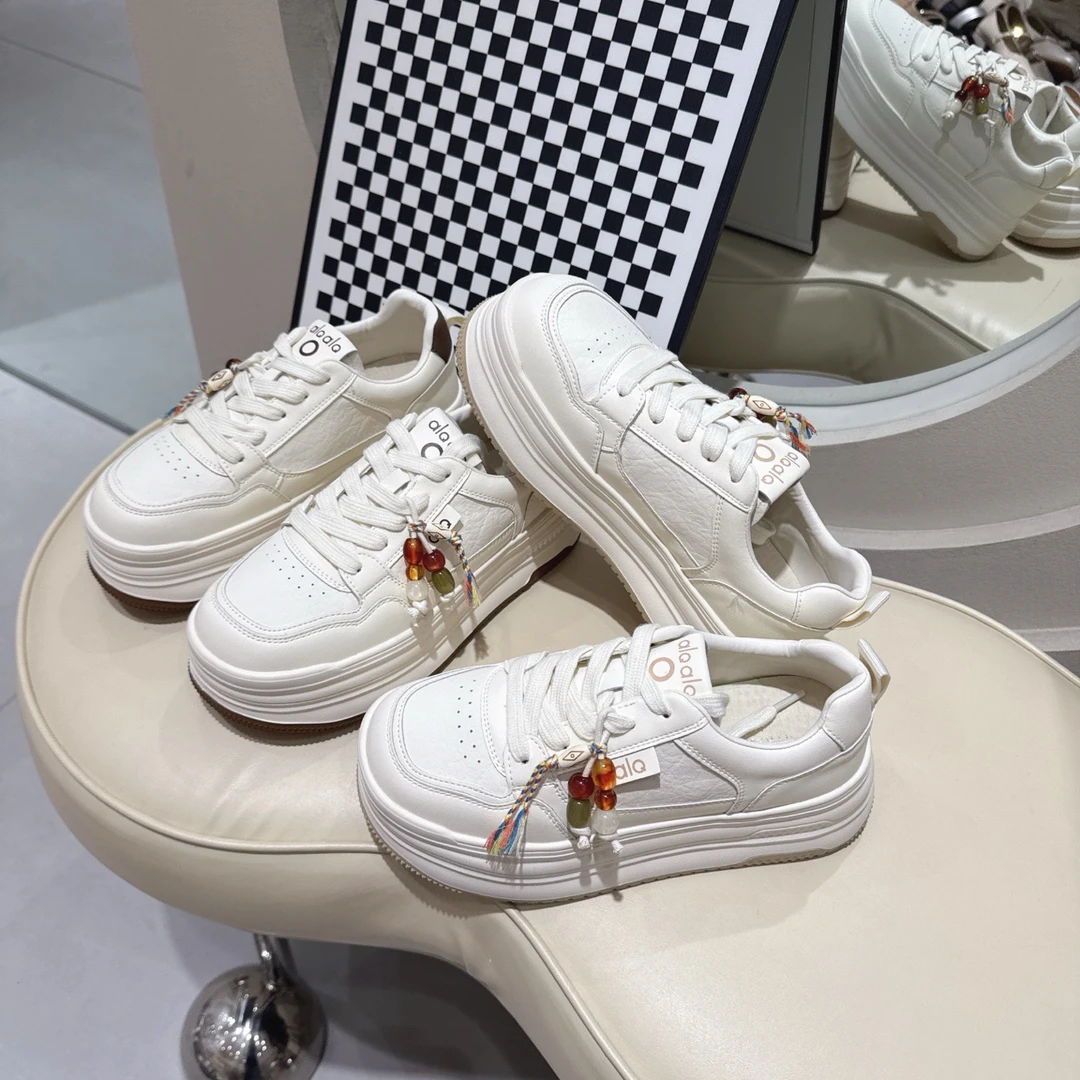 秋冬1266低帮增高小白鞋板鞋休闲鞋平底厚底女鞋学生透气百搭网红