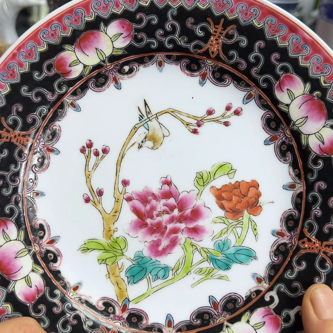 用***8盘景德镇陶瓷粉彩盘