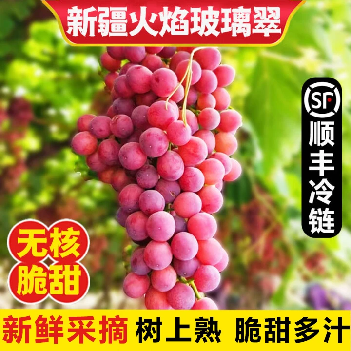 【顺丰冷链】新疆三色葡萄4斤玻璃翠3.6斤 好吃新鲜 西安仓发货