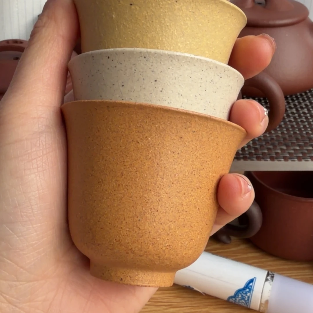 紫砂茶壶四色段泥系列主人杯80CC左右没礼盒