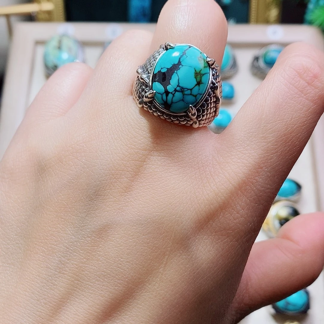 绿松石银S925镶嵌挂件