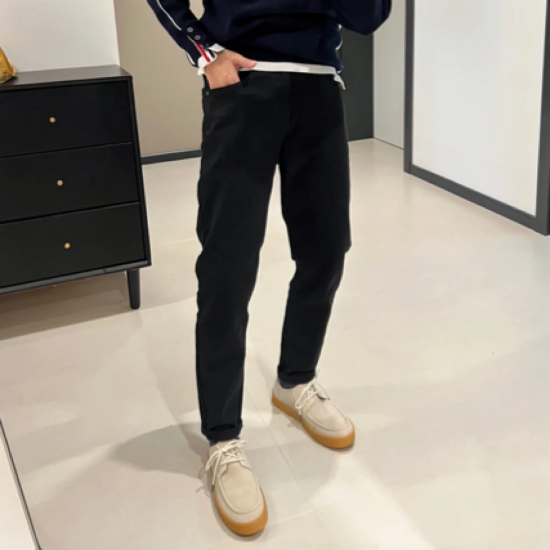 9373-1秋冬底抓绒防褪色小脚牛仔裤