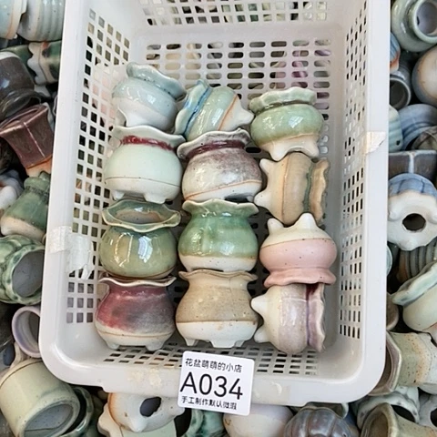 紫砂花盆034微瑕品口径3厘米左右