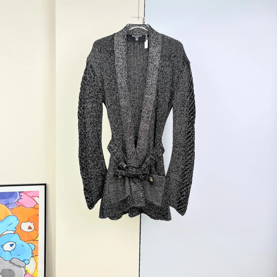 99新 BALMAIN/巴尔曼 针织开衫外套/38码/Xsp32416