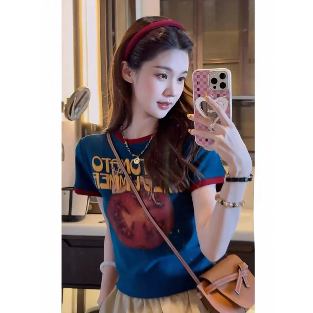 徐秋阳  酸辣番茄（小版型)春夏新款百搭时尚休闲短袖12822