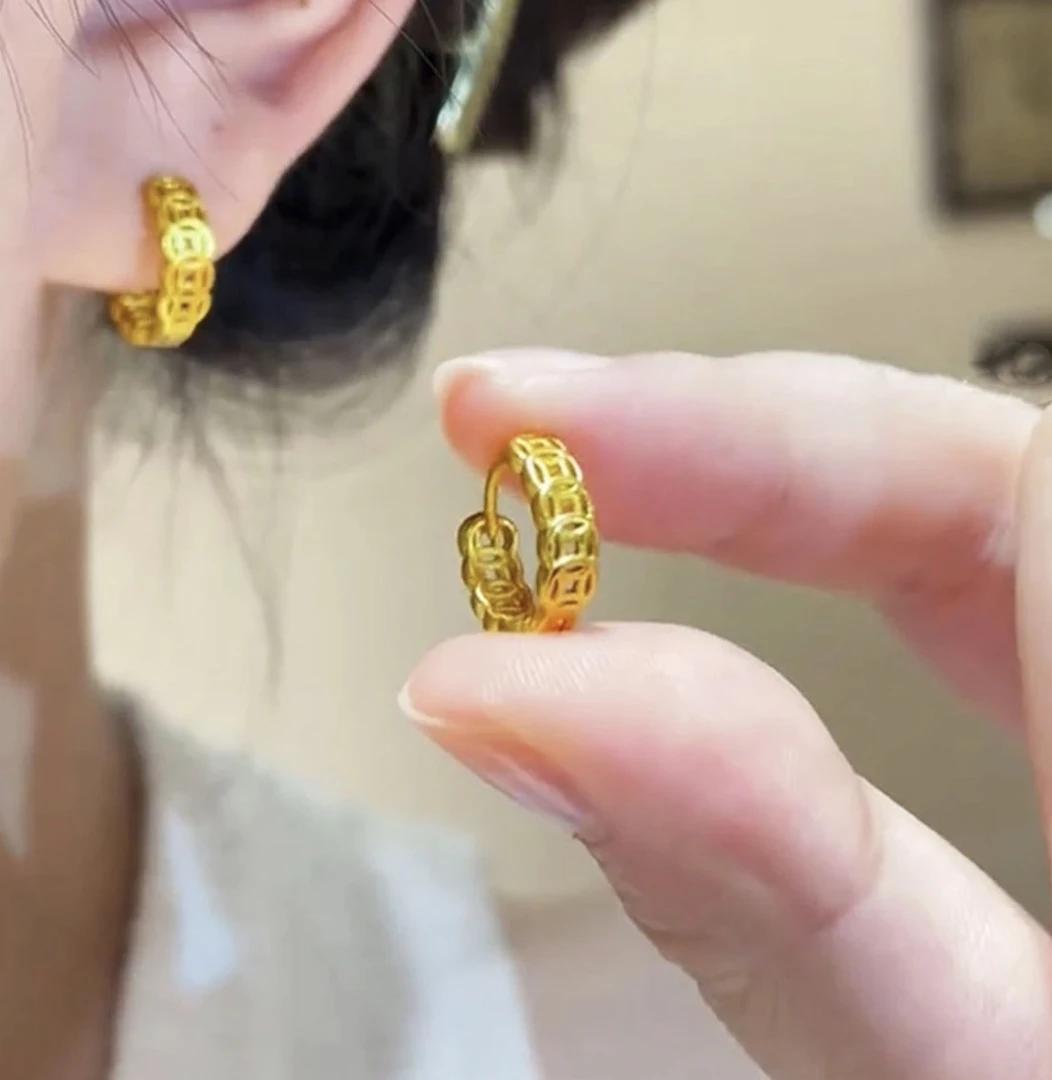 W024 精工打造 五帝铜钱款式耳饰