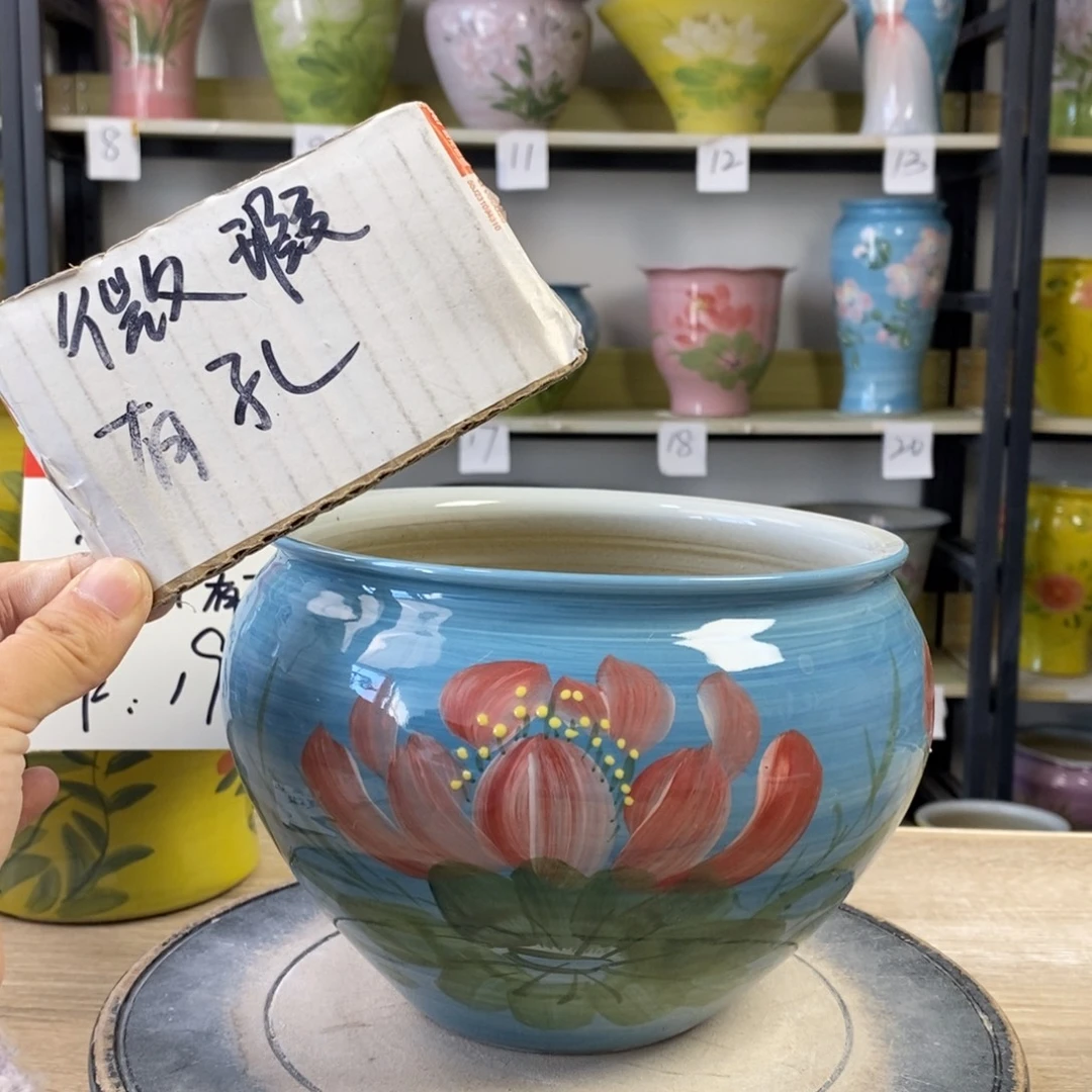 景德镇手工手绘陶瓷花盆