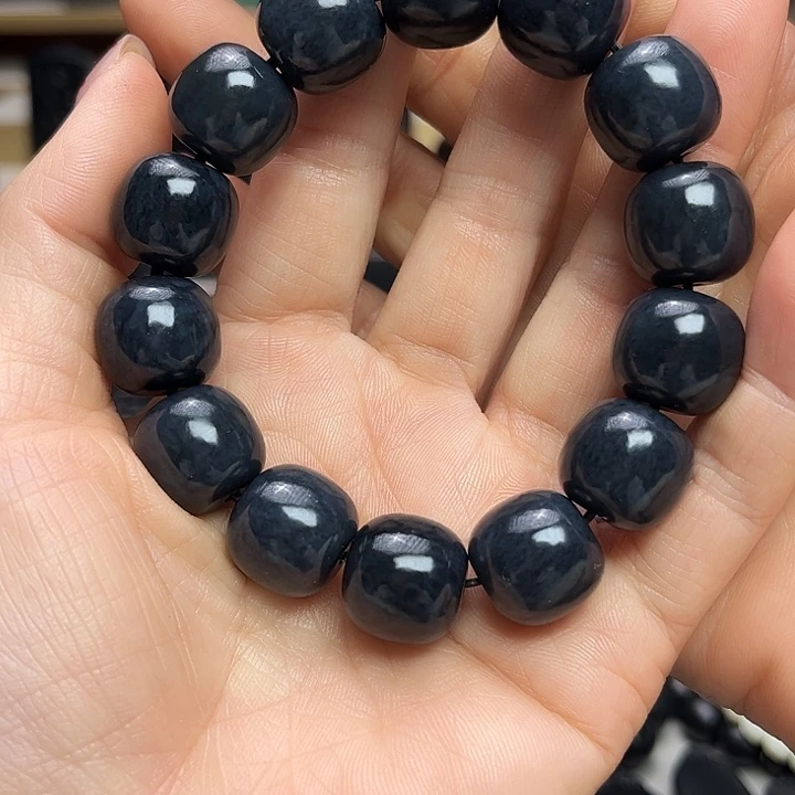 和田玉（墨玉）未镶嵌手链卡16老型福利啦