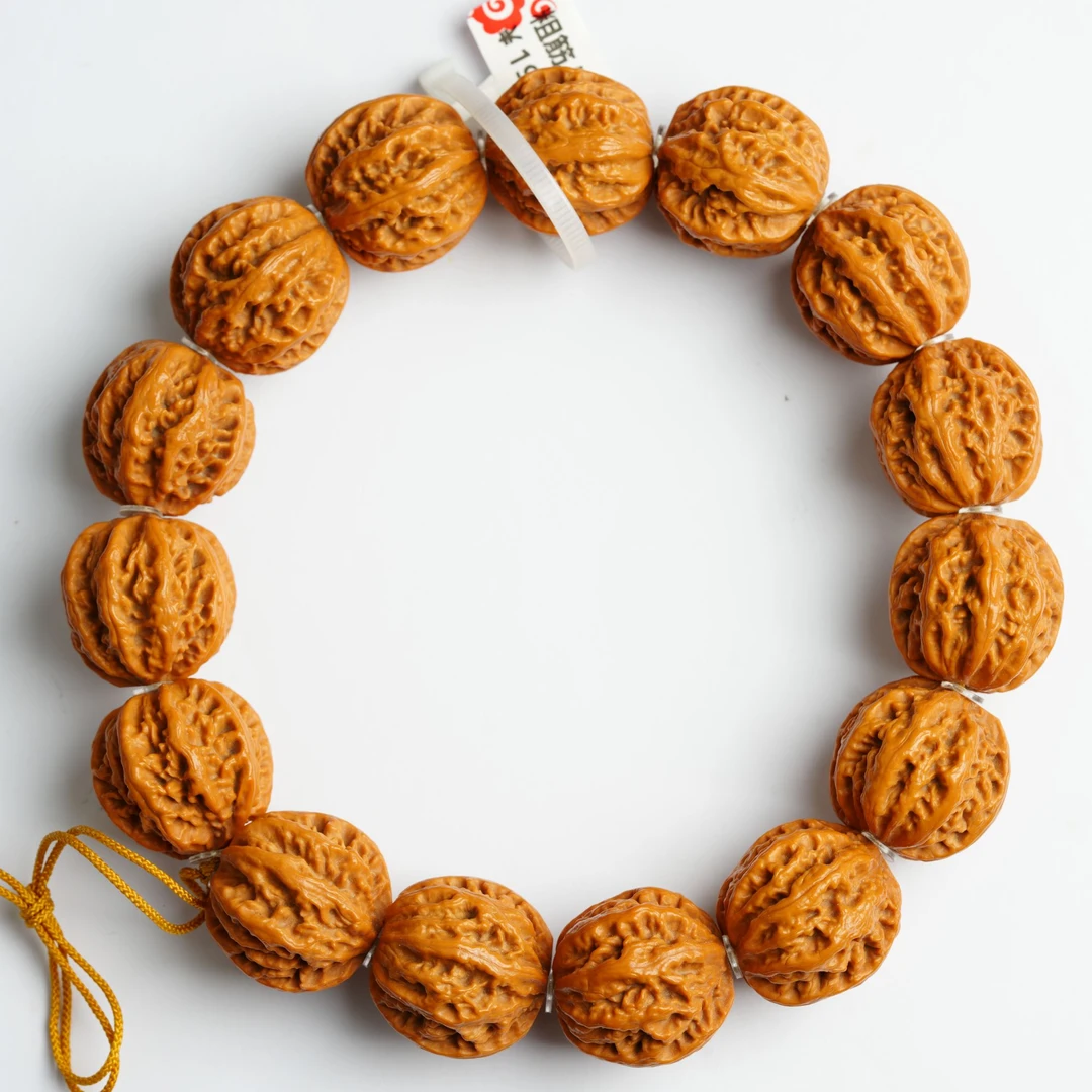 京八棱自由！老库乱漏纯野燕山京八棱干刷打底秋子核桃手串