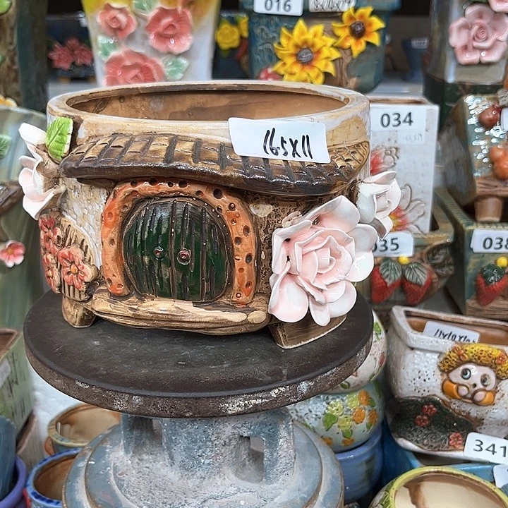 紫砂花盆粗陶材质多肉花盆