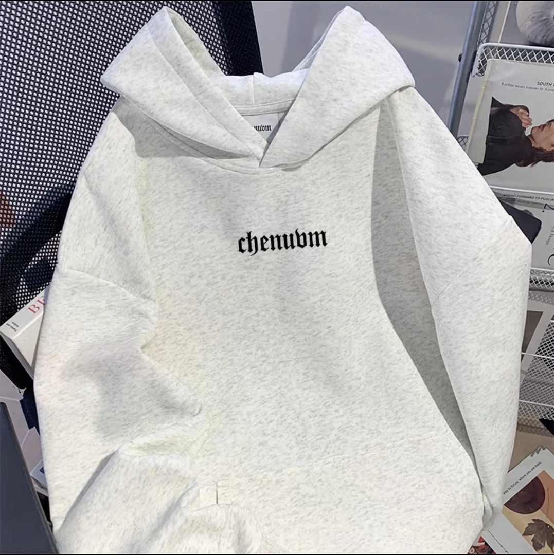 STA.MEDM美式基础款连帽卫衣男女秋冬加绒加厚oversize宽松套头潮