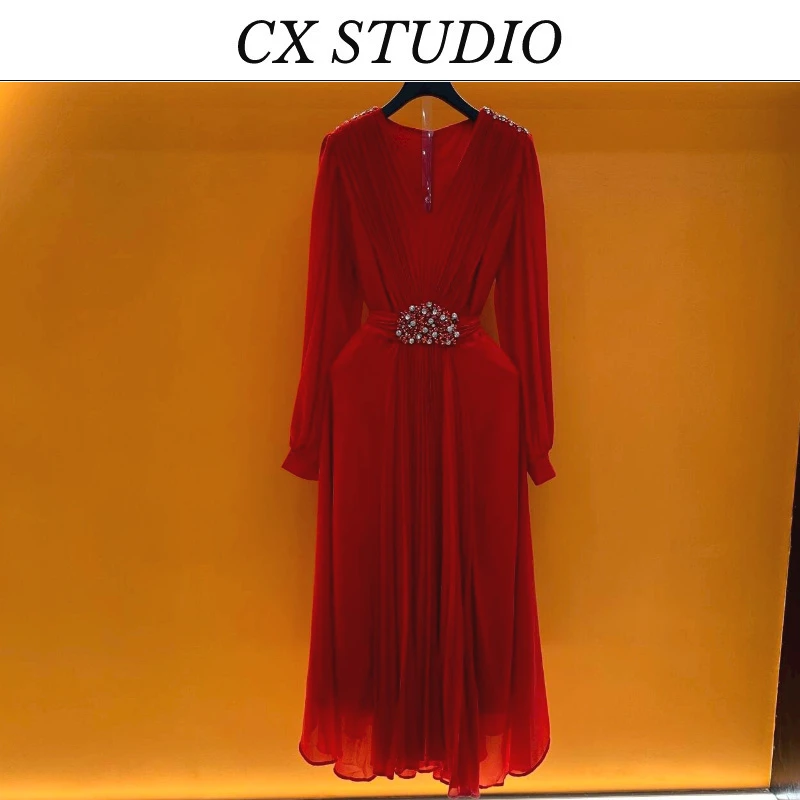 [红色黑色]编码81 经典收腰轻奢时尚夏季连衣裙(定制女装)TG185