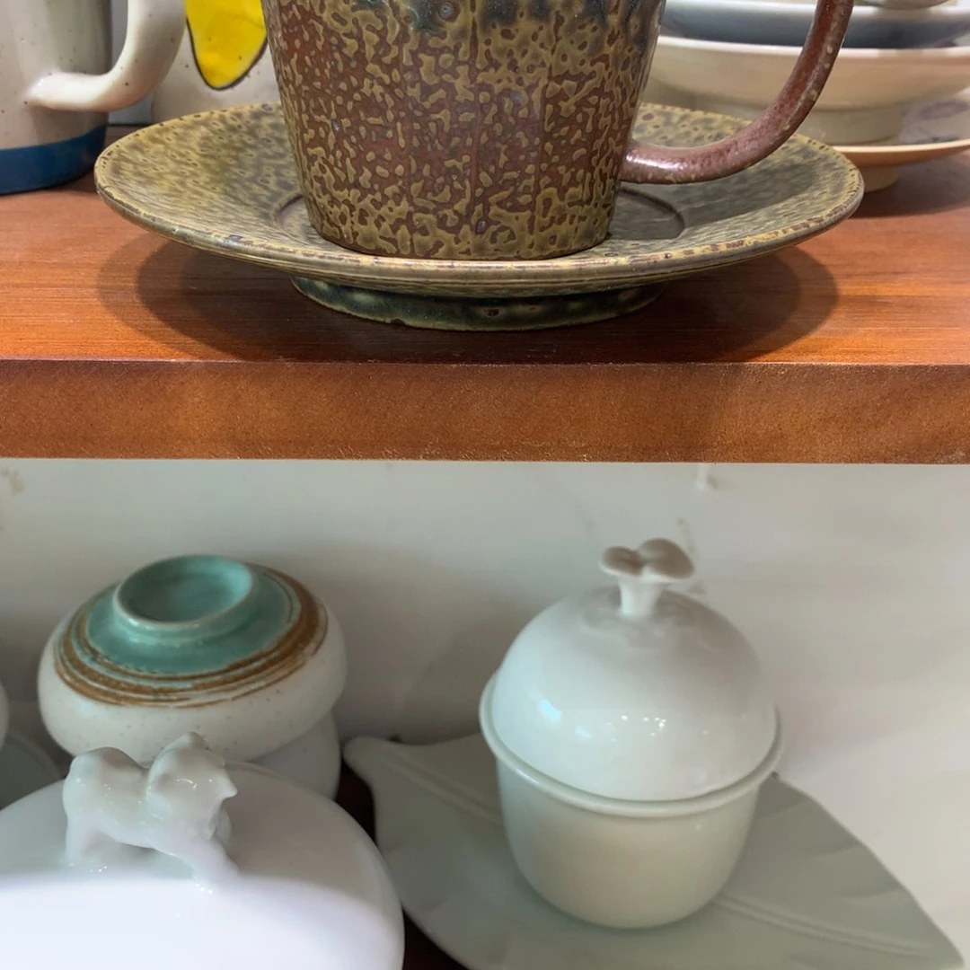 陶景德镇粗陶复古盘碗微瑕疵