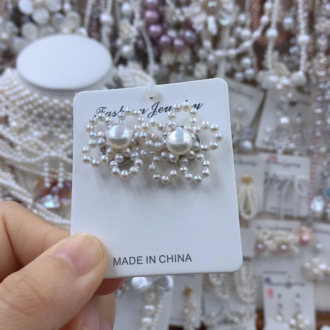 项链耳饰淡水珍珠银S925镶嵌