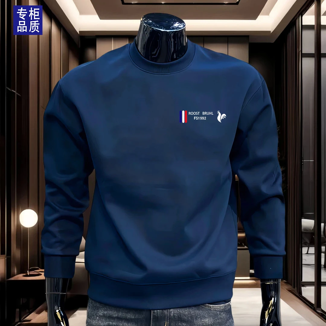 公鸡男士长袖男士卫衣2025新款宽松加绒加厚休闲圆领套头长袖上衣