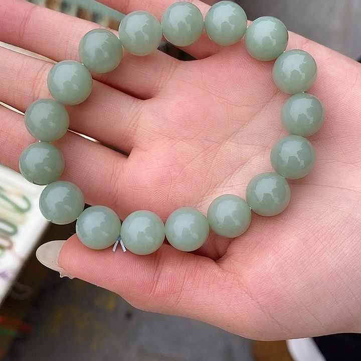 颈饰未镶嵌和田玉秋**?圆珠手串12+