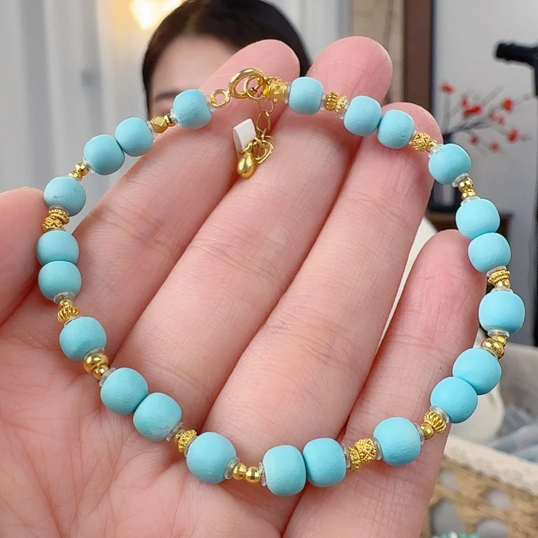 绿松石18K金镶嵌珠宝奇石