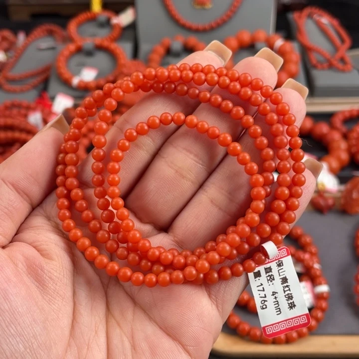 南红玛瑙未镶嵌手链保山南红多圈