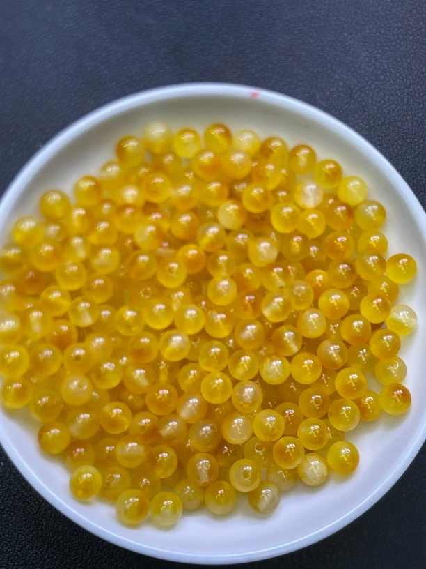 天然珠宝玉石 散珠冰玄黄飘花Y1833  6mm 50颗（赠弹力线）