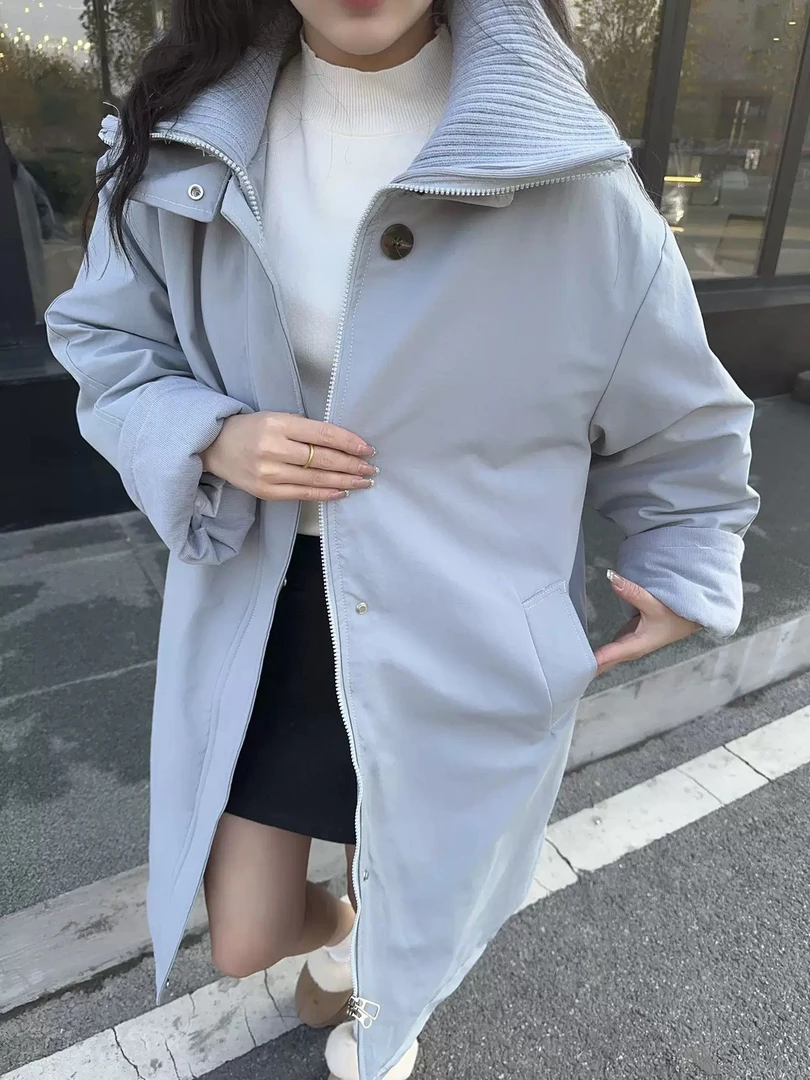 @698 무지징−「柏林傍晚」加绒加绒韩系工装风设计感小众加厚外套-