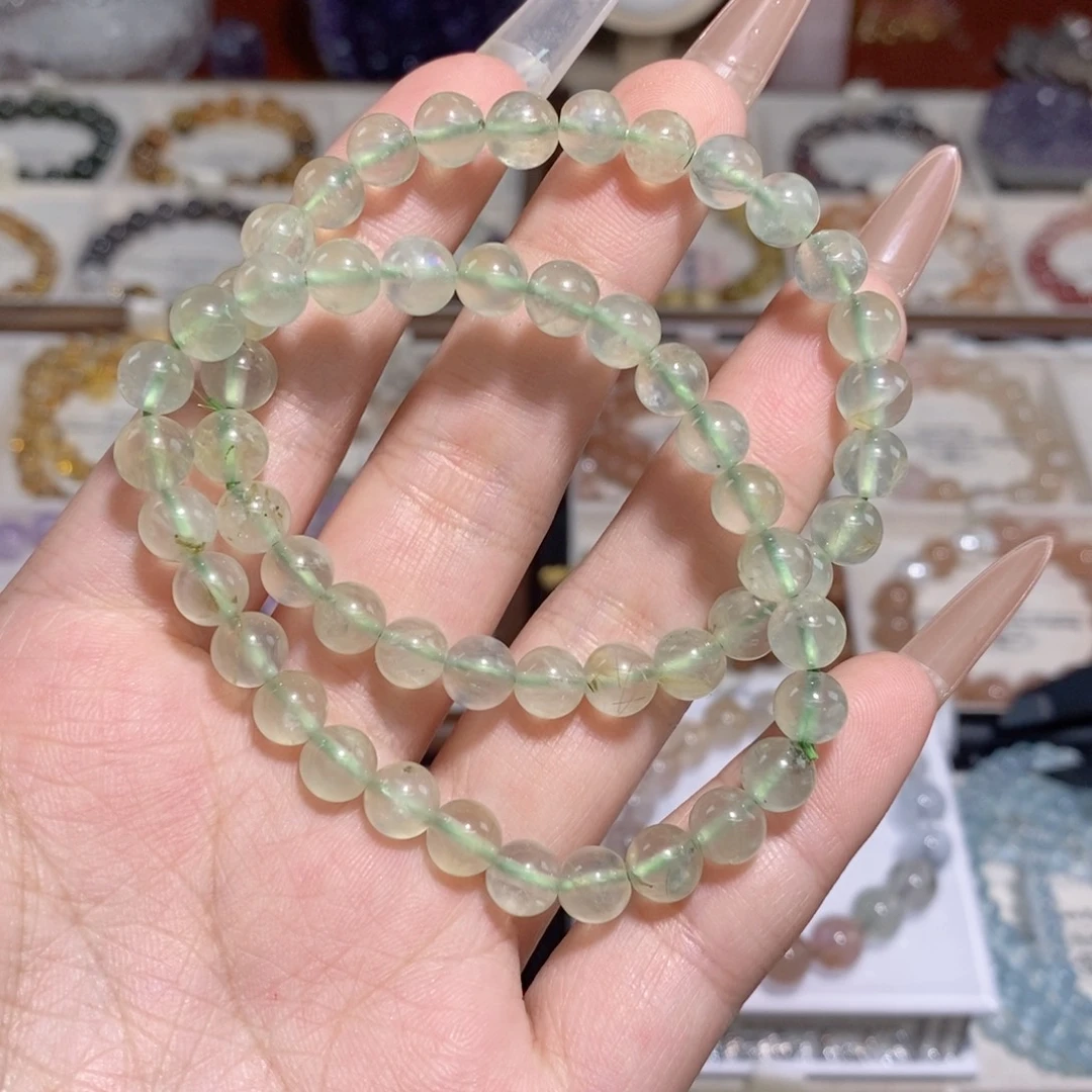 水晶手串未镶嵌葡萄石