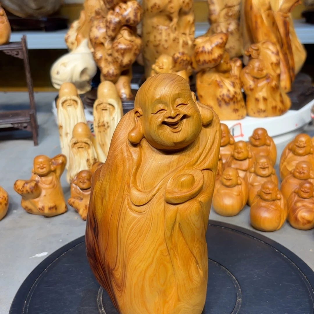 木太行崖柏弥勒佛