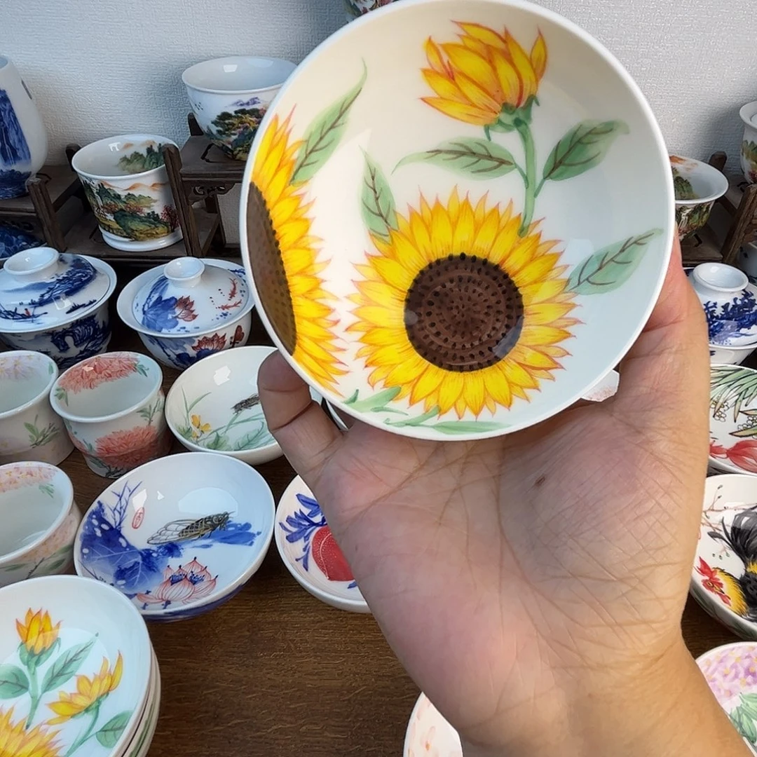 忠意堂釉下彩向日葵