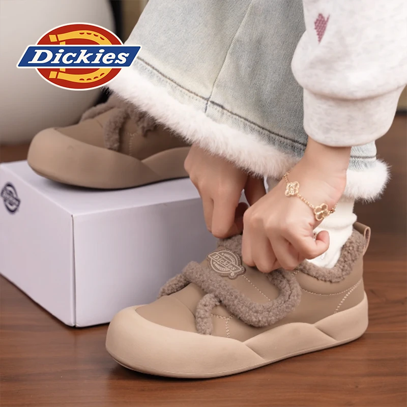Dickies泡芙鞋2025冬季新款二棉鞋加绒保暖韩系女鞋青少年雪地靴
