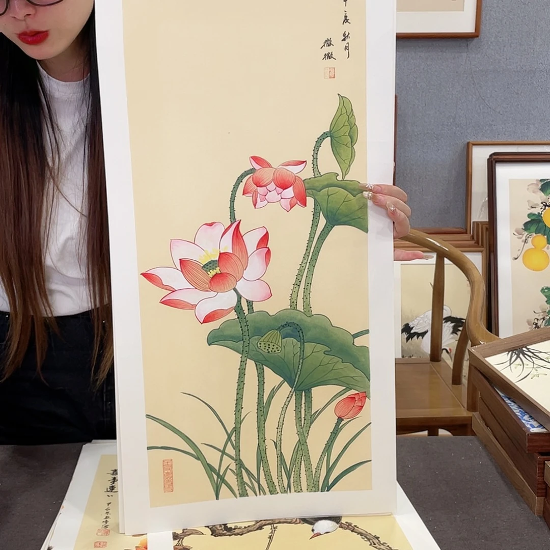 吞***吞书法手绘带框尺寸：36*69