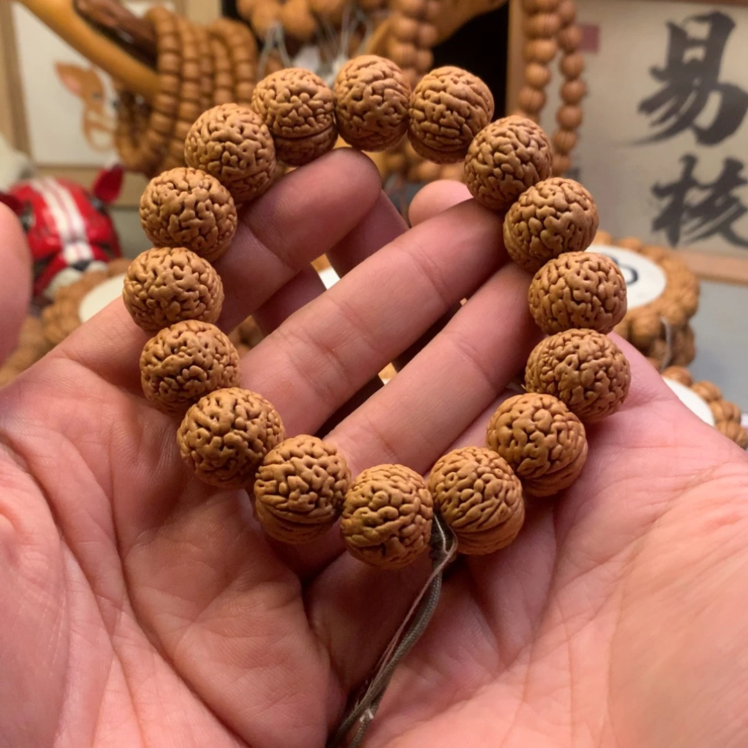 简***！桃核手串老款苹果圆桃核手串