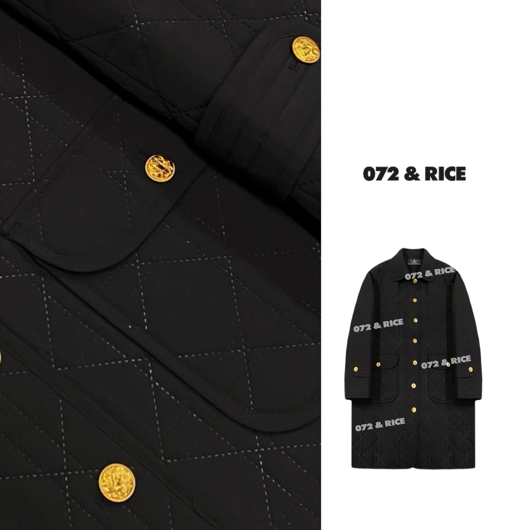 072 & RICE【小迪格】 春季休闲翻领单排扣长款棉服外套 31XB61
