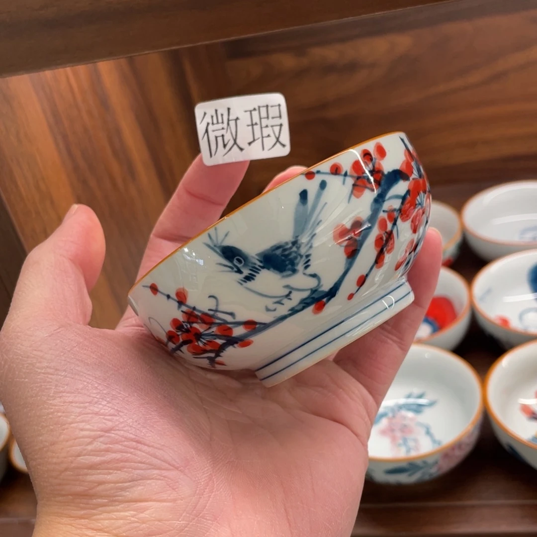 釉下手绘茶具微瑕