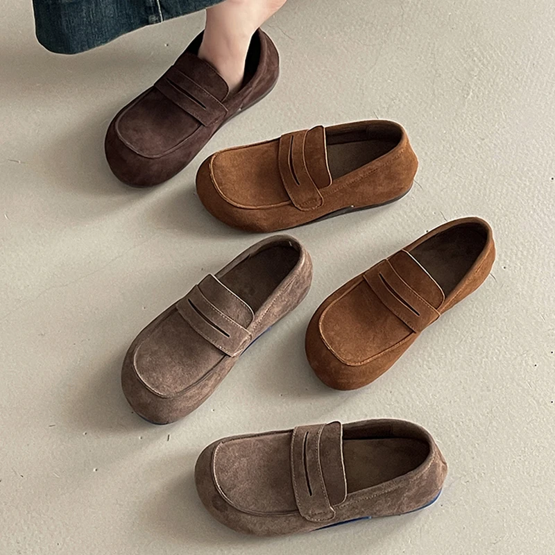 OJRZ复古百搭时尚乐福鞋女2025秋季新款学院风丑萌增高勃肯单鞋潮