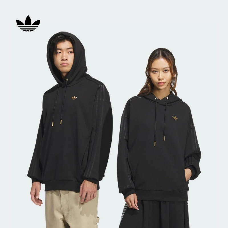 阿迪达斯三叶草 情侣款宽松针织法式毛圈连帽卫衣 adidas KA0819