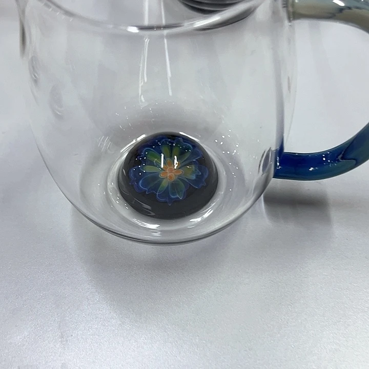 玻璃手工艺品凤玉蓝花澄然公道杯