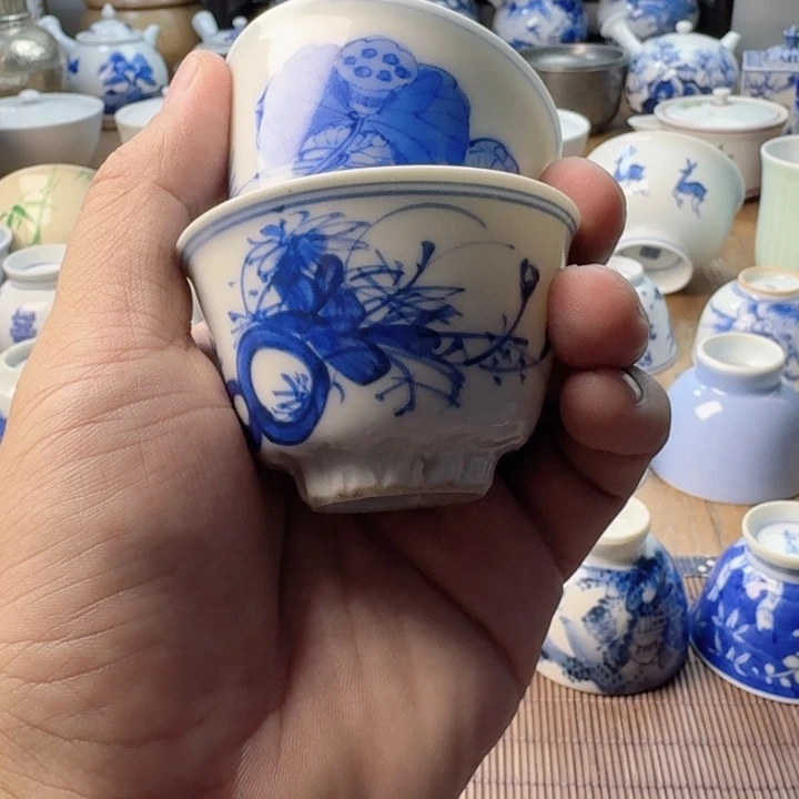 名***字青花瓷器杯子茶具