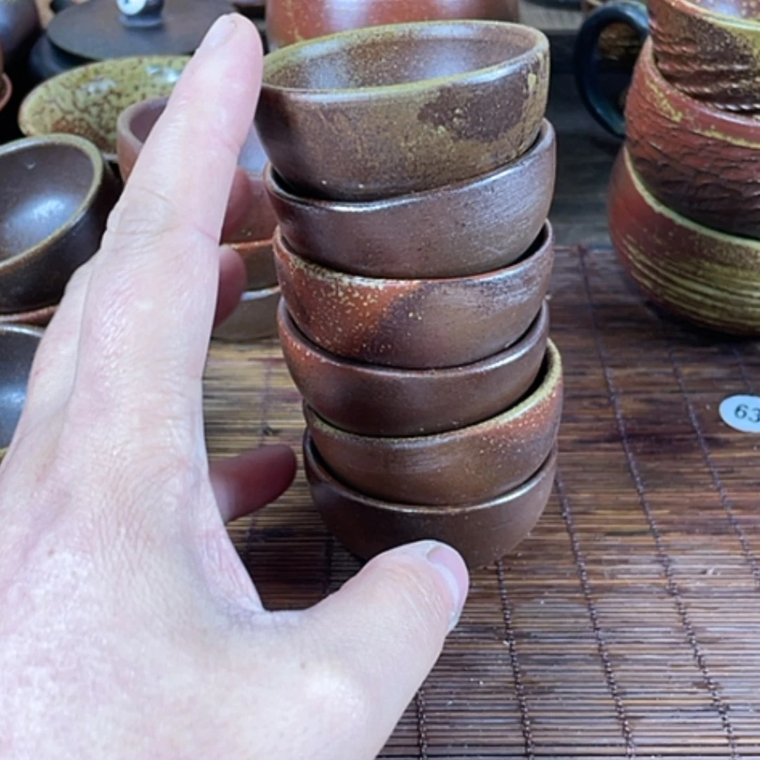 【闪购商品】如****果柴烧品茗杯5个